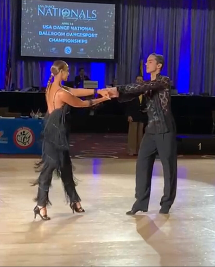 Fiorenza Todaro competing with her teacher/son Alessandro Scalora at Nationals
