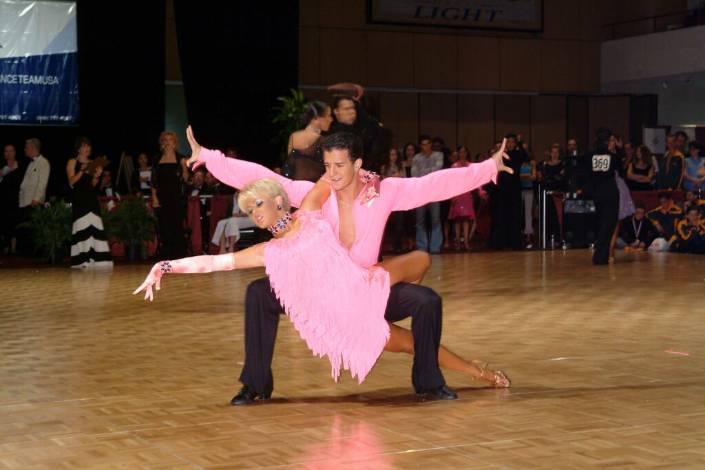 Junior Amateur Mark Ballas and his partner Julianne Hough were Youth Latin Finalists.  Here they are dancing in the 2003 National Championships.