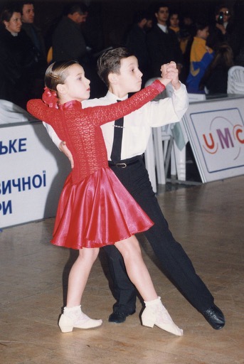 Vlad began his dancing career in Ukraine when he was five years old. Here he is competing with his partner, Oleksandra Sydorova.